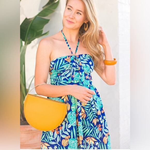 ModCloth Tropical Hawaiian Convertible Guests Welcome Summer Flowy Dress M new - Picture 8 of 16